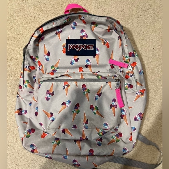 Jansport Superbreak Backpack Ice Cream Cone All Over Print school Bookbag - Picture 1 of 3